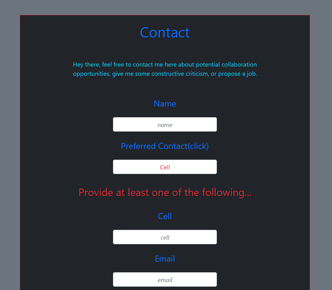 A contact form using Boostrap and jQuery